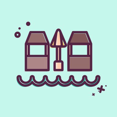 Icon Plaj Barı. Hawaii sembolüyle ilgili. MBE tarzı. dizayn edilebilir