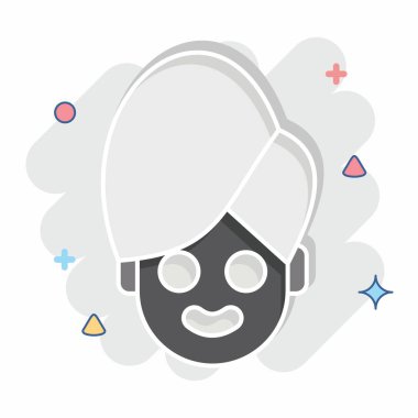 Simge Güzellik Tedavisi. Kozmetoloji sembolüyle ilgili. Çizgi roman. dizayn edilebilir