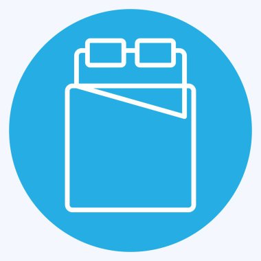 Yatak sembolü ile ilgili ikon yatak 2. Mavi gözlü. dizayn edilebilir