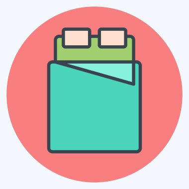 Yatak sembolü ile ilgili ikon yatak 2. renk arkadaşı stili. dizayn edilebilir