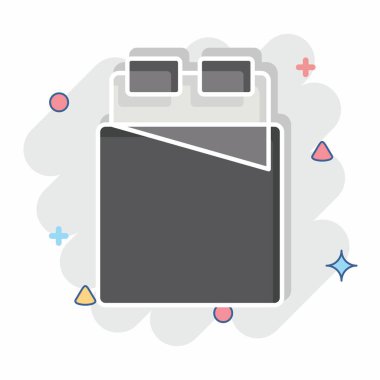 Yatak sembolü ile ilgili ikon yatak 2. Çizgi roman. dizayn edilebilir