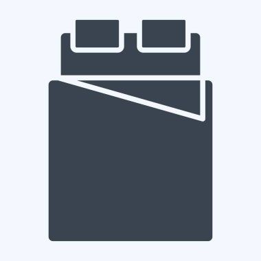 Yatak sembolü ile ilgili ikon yatak 2. Kabartma tarzı. dizayn edilebilir