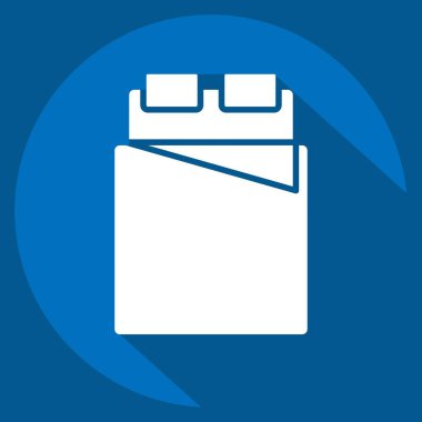 Yatak sembolü ile ilgili ikon yatak 2. Uzun gölge tarzı. dizayn edilebilir