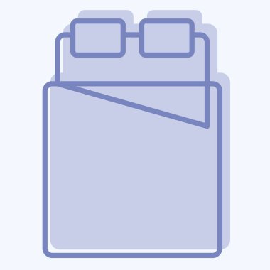 Yatak sembolü ile ilgili ikon yatak 2. İki ton stili. dizayn edilebilir