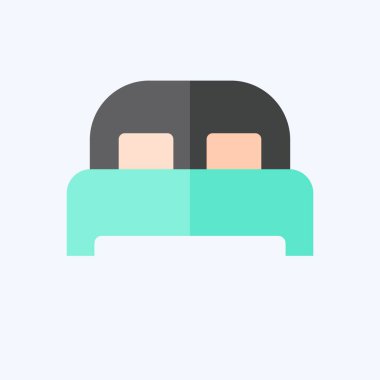 Yatak sembolüyle ilgili ikon yatak 3. Düz stil. dizayn edilebilir