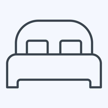 Yatak sembolüyle ilgili ikon yatak 3. Sıra tarzı. dizayn edilebilir