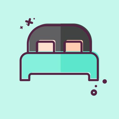 Yatak sembolüyle ilgili ikon yatak 3. MBE tarzı. dizayn edilebilir