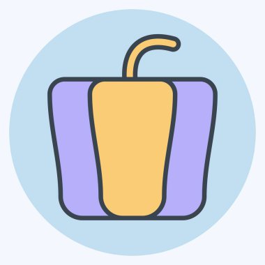 Icon Bell Pepper. Meyve ve Sebze Sembolü ile ilgili. renk arkadaşı stili. düzenlenebilir