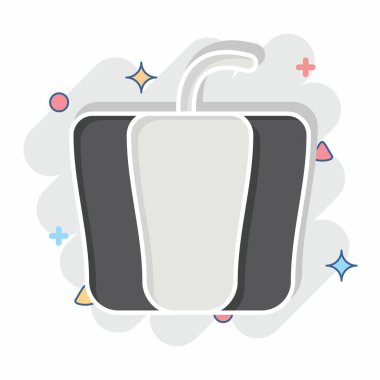 Icon Bell Pepper. Meyve ve Sebze Sembolü ile ilgili. Çizgi roman. düzenlenebilir