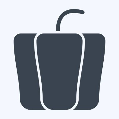 Icon Bell Pepper. Meyve ve Sebze Sembolü ile ilgili. Kabartma tarzı. düzenlenebilir