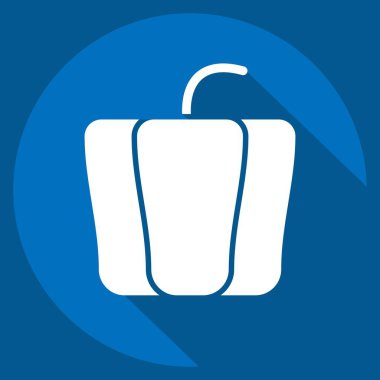 Icon Bell Pepper. Meyve ve Sebze Sembolü ile ilgili. Uzun gölge tarzı. düzenlenebilir