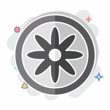 Simge Bohem. Astroloji sembolüyle ilgili. Çizgi roman. dizayn edilebilir