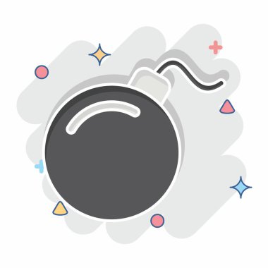 Simge bombası. Askeri sembolle ilgili. Çizgi roman. dizayn edilebilir