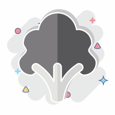 Brokoli ikonu. Meyve ve Sebze Sembolü ile ilgili. Çizgi roman. düzenlenebilir