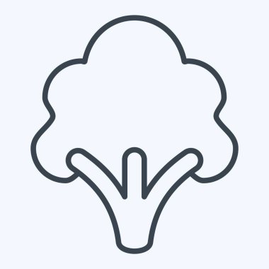 Brokoli ikonu. Meyve ve Sebze Sembolü ile ilgili. Sıra tarzı. düzenlenebilir