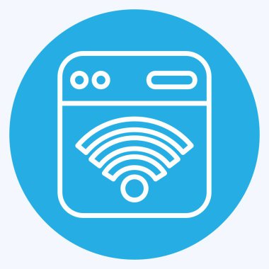 Simge Tarayıcı. Wifi sembolüyle ilgili. Mavi gözlü. dizayn edilebilir