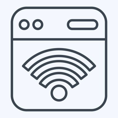 Simge Tarayıcı. Wifi sembolüyle ilgili. Sıra tarzı. dizayn edilebilir