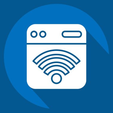 Simge Tarayıcı. Wifi sembolüyle ilgili. Uzun gölge tarzı. dizayn edilebilir