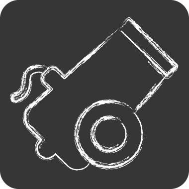 Simge Mermisi. Askeri sembolle ilgili. Tebeşir stili. dizayn edilebilir 1