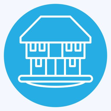 İkon Bungalov. House sembolüyle ilgili. Mavi gözlü. dizayn edilebilir