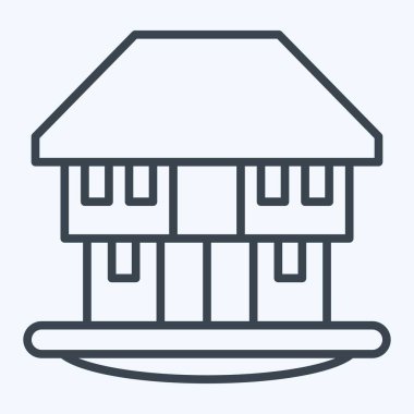 İkon Bungalov. House sembolüyle ilgili. Sıra tarzı. dizayn edilebilir