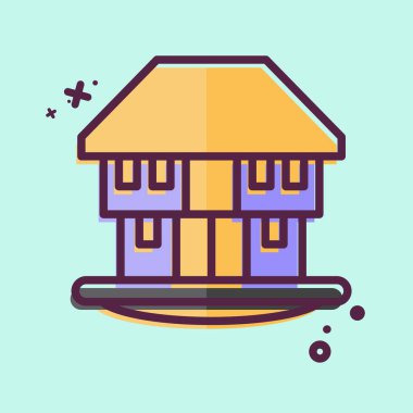 İkon Bungalov. House sembolüyle ilgili. MBE tarzı. dizayn edilebilir