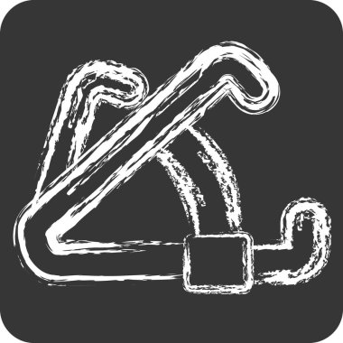 Simge Kaliper. Kozmetoloji sembolüyle ilgili. Tebeşir stili. dizayn edilebilir