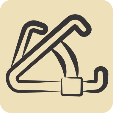 Simge Kaliper. Kozmetoloji sembolüyle ilgili. El çizimi tarzı. dizayn edilebilir