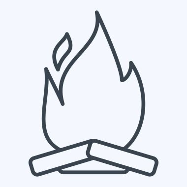 İkon Kamp Ateşi. Işık sembolüyle ilgili. Sıra tarzı. dizayn edilebilir