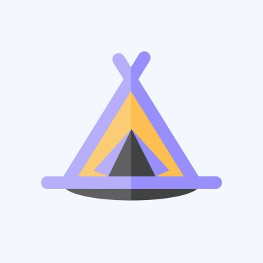 İkon Kamp Çadırı. House sembolüyle ilgili. Düz stil. dizayn edilebilir