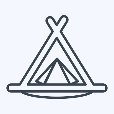 İkon Kamp Çadırı. House sembolüyle ilgili. Sıra tarzı. dizayn edilebilir