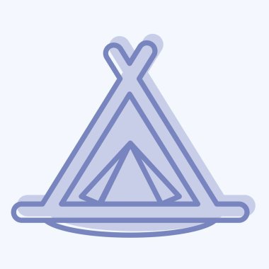 İkon Kamp Çadırı. House sembolüyle ilgili. İki ton stili. dizayn edilebilir