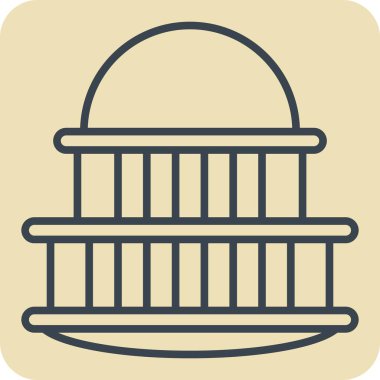Icon Capitol. House sembolüyle ilgili. El çizimi tarzı. dizayn edilebilir