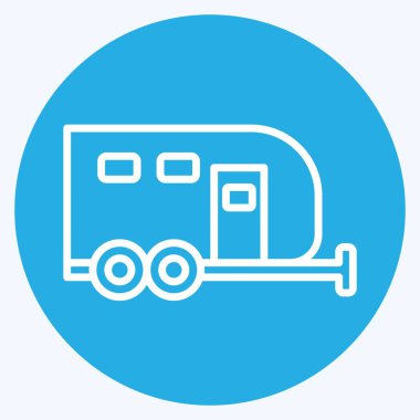 İkon Karavanı. House sembolüyle ilgili. Mavi gözlü. dizayn edilebilir