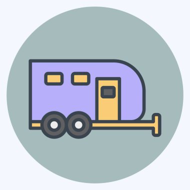 İkon Karavanı. House sembolüyle ilgili. renk arkadaşı stili. dizayn edilebilir