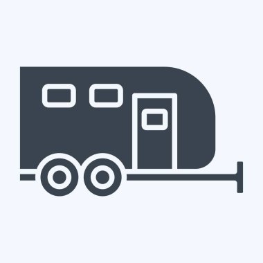 İkon Karavanı. House sembolüyle ilgili. Kabartma tarzı. dizayn edilebilir