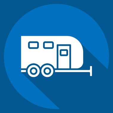 İkon Karavanı. House sembolüyle ilgili. Uzun gölge tarzı. dizayn edilebilir