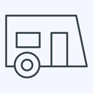 İkon Karavanı. Ulaşım sembolüyle ilgili. Sıra tarzı. dizayn edilebilir