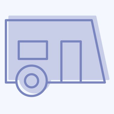 İkon Karavanı. Ulaşım sembolüyle ilgili. İki ton stili. dizayn edilebilir