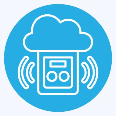 Simge Karbon Monoksit Detektörü. İç Güvenlik sembolüyle ilgili. mavi gözler tarzı