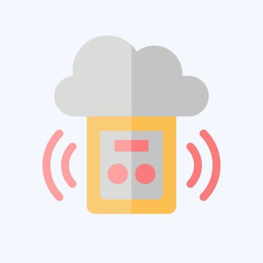 Simge Karbon Monoksit Detektörü. İç Güvenlik sembolüyle ilgili. düz biçim