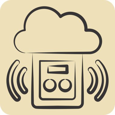 Simge Karbon Monoksit Detektörü. İç Güvenlik sembolüyle ilgili. el çizimi biçim