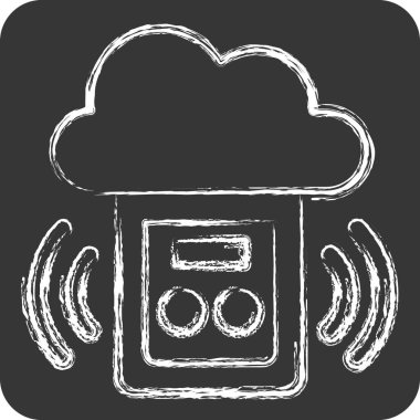 Simge Karbon Monoksit Detektörü. İç Güvenlik sembolüyle ilgili. tebeşir Biçimi