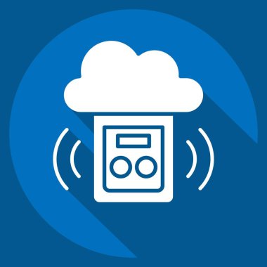 Simge Karbon Monoksit Detektörü. İç Güvenlik sembolüyle ilgili. uzun gölge biçimi