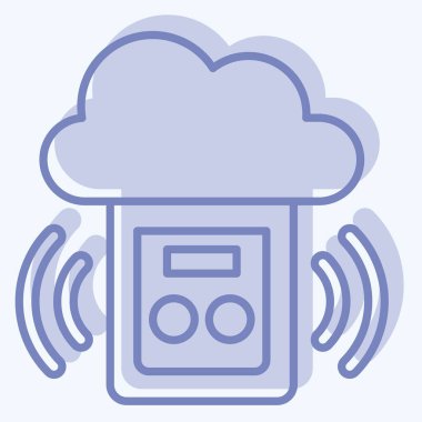 Simge Karbon Monoksit Detektörü. İç Güvenlik sembolüyle ilgili. iki ton biçimi