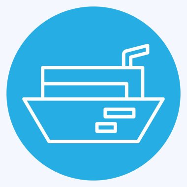 Simge Kargo Mavnası. Ulaşım sembolüyle ilgili. Mavi gözlü. dizayn edilebilir