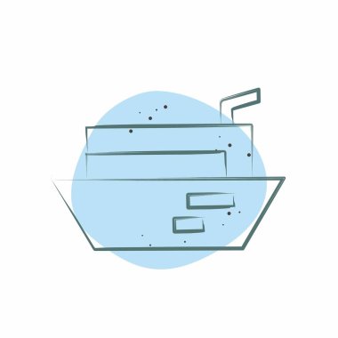 Simge Kargo Mavnası. Ulaşım sembolüyle ilgili. Renkli Leke Biçimi. dizayn edilebilir