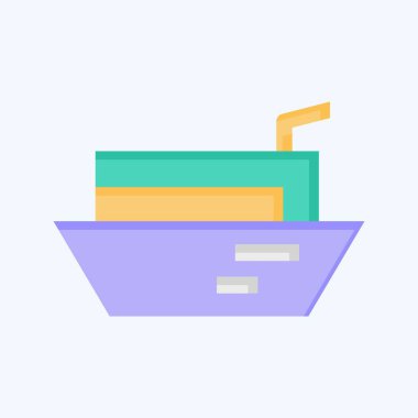 Simge Kargo Mavnası. Ulaşım sembolüyle ilgili. Düz stil. dizayn edilebilir