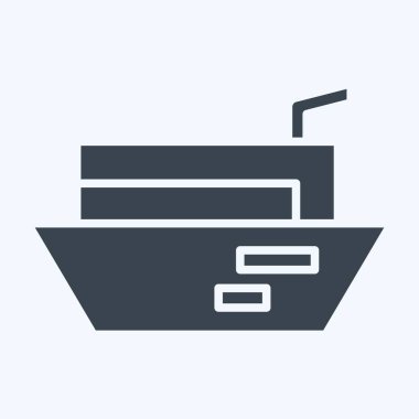 Simge Kargo Mavnası. Ulaşım sembolüyle ilgili. Kabartma tarzı. dizayn edilebilir