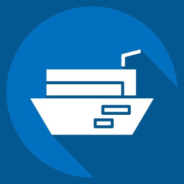 Simge Kargo Mavnası. Ulaşım sembolüyle ilgili. Uzun gölge tarzı. dizayn edilebilir